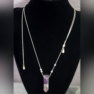 ALEX and ANI AMETHYST GEMSTONE NECKLACE